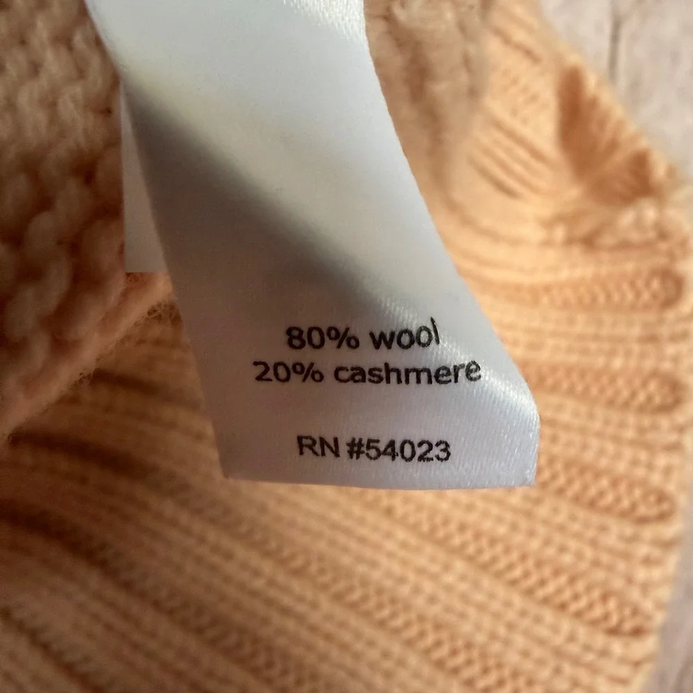 Athleta X Derek Lam Wool Cashmere Turtleneck Sweater Light Pink Cozy Winter Med‎